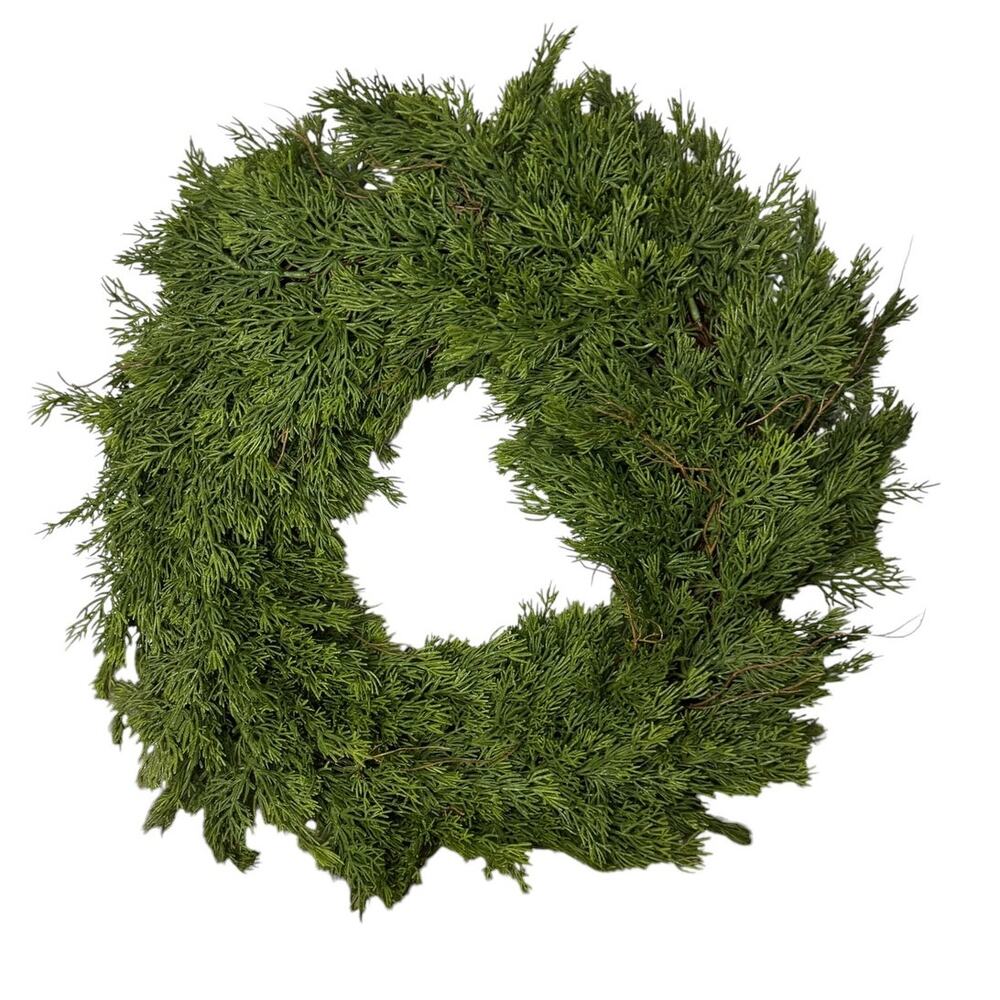 Allstate Floral 22” Faux Cedar Wreath YWC620-GR Lush Green Holiday Christmas